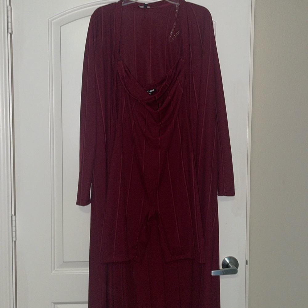 New Strapless Romper and Duster Coat 2 Piece Set